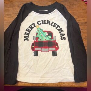 Holiday Time Black and Red Long Sleeve Christmas Tee